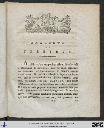 Analecta De Febribus.