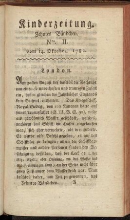 Nro. II. vom 14. October 1782
