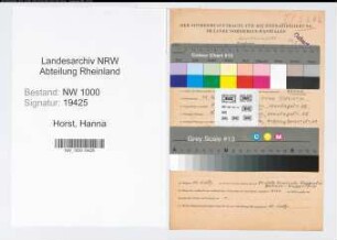 Entnazifizierung Hanna Horst, geb. 15.03.1901 (Lehrerin)