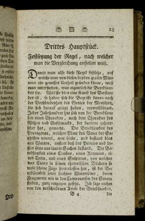Drittes Hauptstück. Festsetzung der Regel, nach welcher man die Vergleichung anstellen muß.