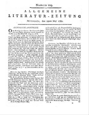 [Rössig, C. G.]: Über die Mittel Diebstähle zu entdecken. Besonders in Städten. Mannheim: Schwan 1785.