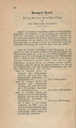 Stempel-Tarif.