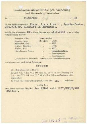 Greiner, Franz