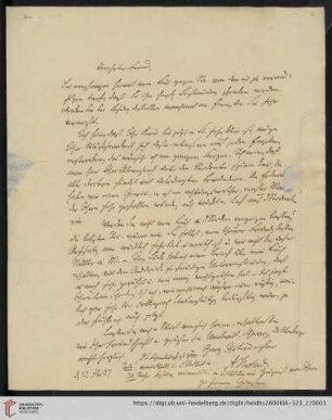 Korrespondenz August Tholuck / Carl Ullmann: Brief von August Tholuck an Carl Ullmann