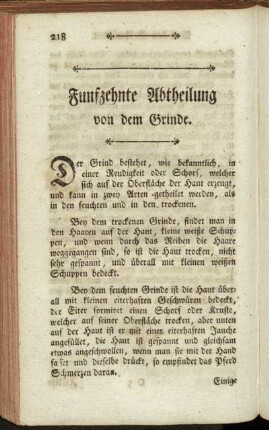 Funfzehnte Abtheilung von dem Grinde.