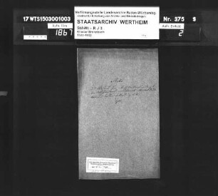 Dienstvergehen des Klosterförsters Michel Friedlein von Reicholzheim im Schönertswald und dessen Entlassung