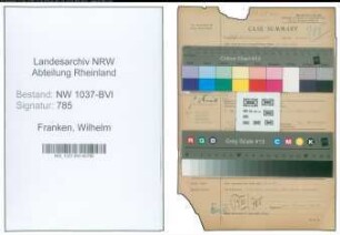 Entnazifizierung Wilhelm Franken , geb. 01.01.1889 (Geschaeftsinhaber)