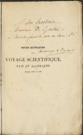 Notes extraites d'un voyage scientifique fait en Allemagne pendant l'été de 1829