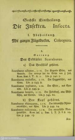 Sechste Eintheilung. Die Insekten