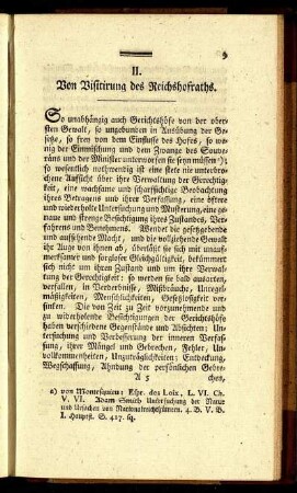 II. Von Visitirung des Reichshofraths.