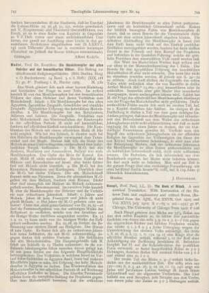 744-745 [Rezension] Haupt, Paul, The Book of Micah. A new metrical Translation