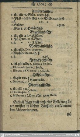 Endlich folget auch noch eine Erklärung derer meisten in diesem Büchlein vorkommenden Abbreviaturen