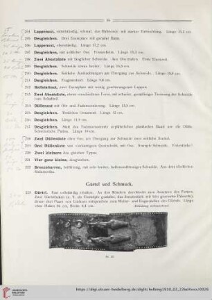 Gürtel und Schmuck (Nr. 223-255)