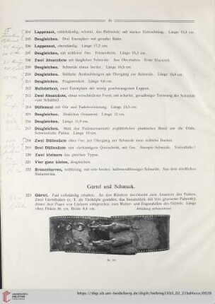 Gürtel und Schmuck (Nr. 223-255)