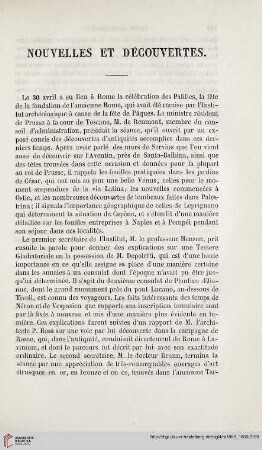 Nouvelles et découvertes