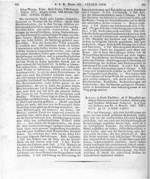 Thompson, A. T.: Vereinigte Pharmacopoeen der lodner, Edinburgher und Dubliner Medicinal-Collegien. Übers. und bearb. v. A. Braune. Leipzig: Fleischer 1827