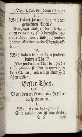 Cap. I. Von denen Principiis der Inscriptionum.