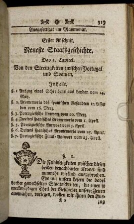 Erster Abschnit. Neueste Staatsgeschichte.