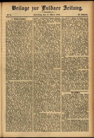 Zweite Ausgabe vom Sonntag, den 17. März 1895.