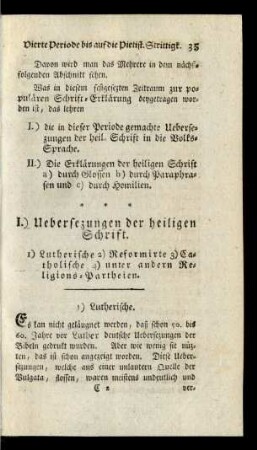 I. Uebersezungen der heiligen Schrift.