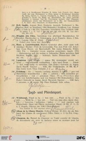 Jagd- und Pferdesport (Nr. 247-266)