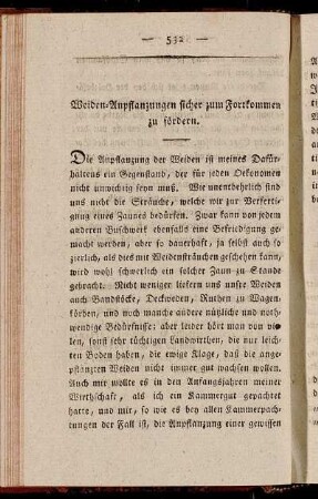 Weiden-Anpflanzungen sicher zum Fortkommen zu fördern