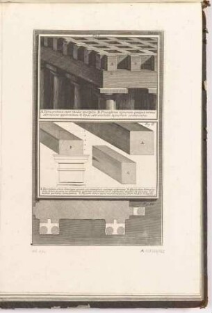 Drei Diagramme dorischer Tempelkonstruktionen, aus der Folge "Della Magnificenza ed Architettura de’ Romani", Tafel XXVI.