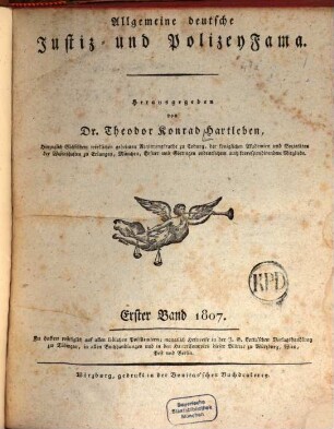 Allgemeine deutsche Justiz- und Policeifama. 1807, 1807