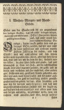 I. Wochen- Morgen- und Abend-Gebete