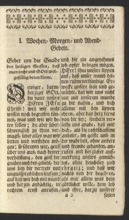 I. Wochen- Morgen- und Abend-Gebete