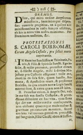 Protestationes S. Caroli Borromæi.
