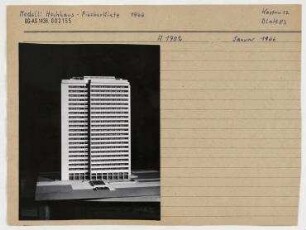 Modell: Hochhaus Fischerinsel 1966. Berlin, Mitte, Fischerinsel