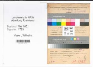 Entnazifizierung Wilhelm Vosen , geb. 24.05.1907 (Beamter)