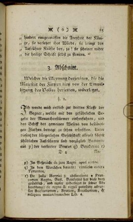 3. Abschnitt. Welcher die Meynung derjenigen, die die Majestät der Fürsten bloß von der Einwilligung des Volkes herleiten, widerleget.