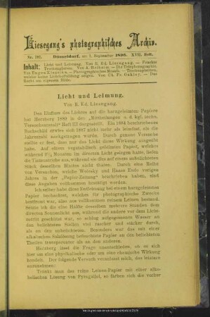 Licht und Leimung