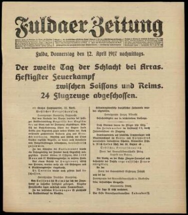 Ausgabe vom Donnerstag, den 12. April 1917.