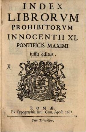 Index Librorum prohibitorum : Innocentii XI. iussu editus