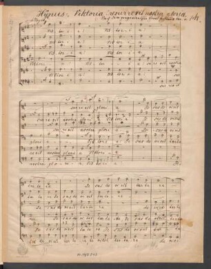 Victoria resurrexit nostra gloria; Coro; G-Dur