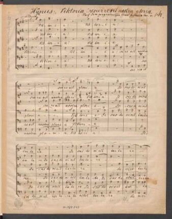 Victoria resurrexit nostra gloria; Coro; G-Dur
