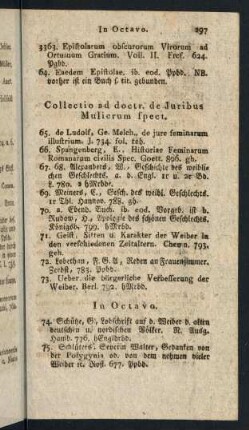 Collectio ad doctr. de Juribus Mulierum spect