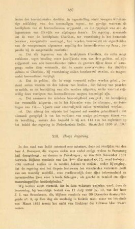 XIII. Hooge regering