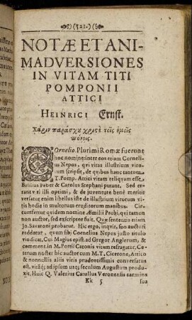 Notae Et Animadversiones In Vitam Titi Pomponii Attici