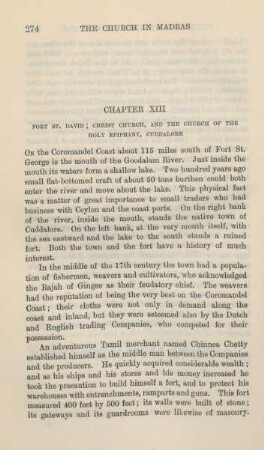 Chapter XIII. Fort St. David; Christ Church, and the Church of the Holy Epiphany, Cuddalore
