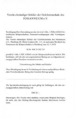 Verein ehemaliger Schüler der Gelehrtenschule des JOHANNEUM e.V.