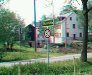 Wasserläufe Freiberg: Teichmühle (Großhartmannsdorf), Ortsschild