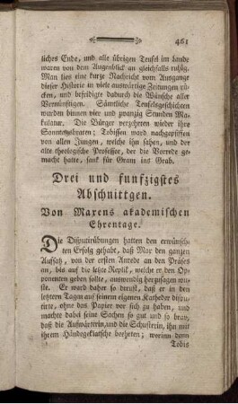 Drei und funfzigstes Abschnittgen. Von Maxens akademischen Ehrentage.