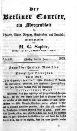 No. 711., Dienstag, den 16. Juni 1829