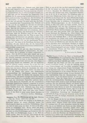 298-300 [Rezension] Hupfeld, Renatus, Die Abendmahlsfeier
