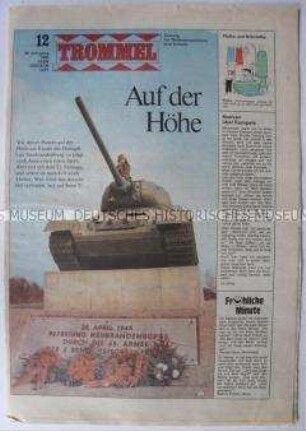 Wochenzeitung der Pionierorganisation "Trommel" u.a. zum 40. Jahrestag der Befreiung