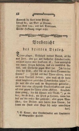 Vorbericht des dritten Dialog.